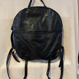 Margot Black Leather Mini Backpack